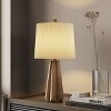 Maxax Wood Grain Table Lamp£¬Modern Nightstand Lamp£¬Bedside Lamp with Pleated Fabric Shade for Bedroom Living Room - 2 of 4