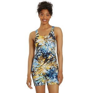 Sporti Sporti Unitard Breezy Palms One Piece Swimsuit Empire Blue Multi 10 - 1 of 4