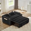 Racxily 3 in 1 Foldable Sleeper Sofa Bed, Futon Couch, Loveseat Lounge Sofas, Pull Out Beds with USB Port, Ashtray and Swivel Phone Stand, Black - 3 of 4