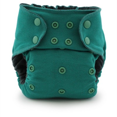 Image of Kanga Care Ecoposh OBV (Organic viscose of Bamboo Velour) One Size Adjustable Pocket Fitted Cloth Diaper | Atlantis Green