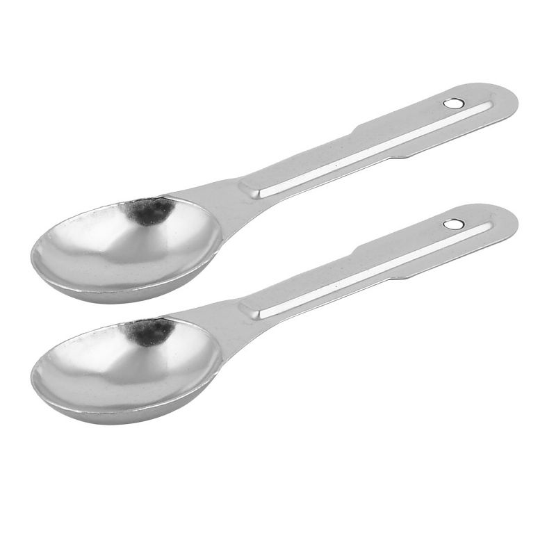 Unique Bargains Metal Kitchen Tea Coffee Milk Powder Water Measuring Spoon Silver Tone 2 Pcs, 1 of 4