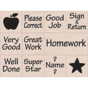 Hero Arts Nearly Tiny Messages From Your Teacher Stamps Set of 11 (HOALL414)