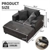 Chaise Lounge with Removable Ottoman, Corduroy Upholstered Armchair Accent Chair Sleeper Sofa Chair - ModernLuxe - 3 of 4