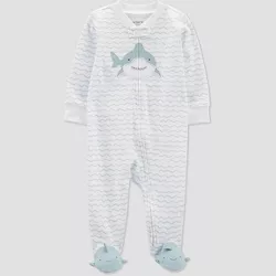 Carter's Just One You®️ Baby Boys' Wave Shark Footed Pajama - Blue