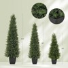 Two 3/4/5FT Faux Cedar Tree, Outdoors UV Protection Faux Cedar Tree Pine Tree, Outdoor Front Porch Décor - 2 of 4