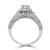 Pompeii3 3/4ct Vintage Halo Diamond Engagement Ring 14K White Gold - 2 of 4