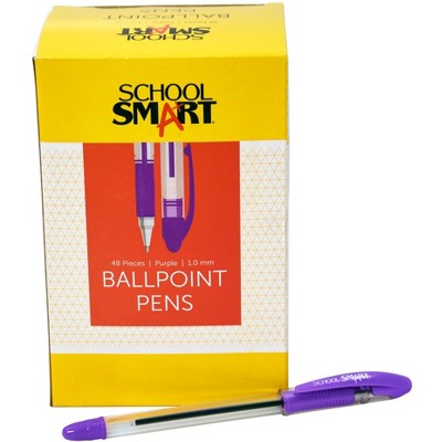 School Smart Purple Ballpoint Pen, 1.0 mm, pk of 48