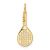Black Bow Jewelry 14k Yellow Gold 3D Racquet Charm / Pendant - 3 of 4