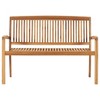 vidaXL Outdoor Patio Bench Stacking Patio Bench with Cushion Solid Wood Teak - 3 of 4