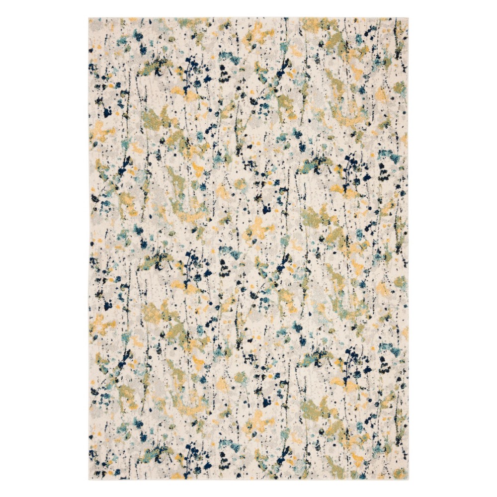 5'1inx7'6in Splatter Loomed Area Rug Ivory/Yellow - Safavieh