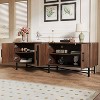66'' Functional 4-Door Sideboard Storage Cabinet with Adjustable Shelves, Buffet Accent Cabinet TV Stand - ModernLuxe - 2 of 4