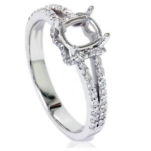 Pompeii3 1/2ct Split Shank Diamond Engagement Ring Setting 14K White Gold - Size 6.5 - 1 of 4