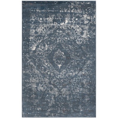 Astoria Blue Geometric Synthetic Indoor Rug