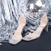Allegra K Women's Square Toe Lace Up Strappy Chunky High Heels Sandals - 2 of 4