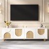 Kumasinova 69.6" Sleek Contemporary TV Stand with Rebound Device for TV up to 75",Stylish TV Console with Arched Cabinets for Living Room - 2 of 4