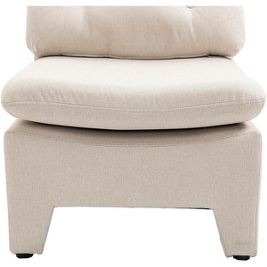 Acekool Linen-Upholstered Deep Seat Chair - No Armrests, White (One Size) - 1 of 4