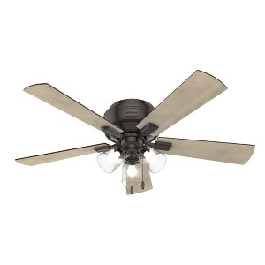 Hunter Fans 52" Crestfield Lighted Ceiling Fan Noble Bronze Finish with Integrated LED and Pull Chain Control - 1 of 1