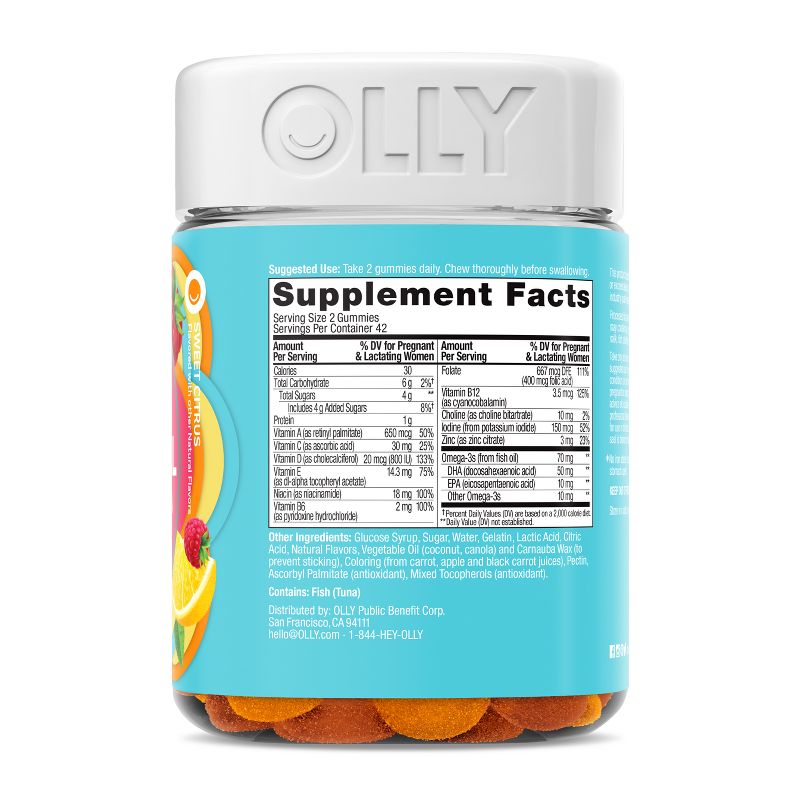  OLLY Essential Prenatal Multivitamin Gummies - Sweet Citrus, 2 of 10