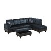 AndMakers 103.5 in. W Square Arm 3-piece L Shaped Polyester Modern Sectional Sofa in Dark Blue with Storage - 4 of 4