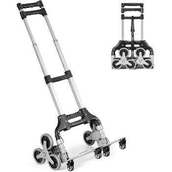 Tangkula Stair Climbing Cart w/Adjustable Handle Bungee Cord Tri-Wheel Design All Terrain Stair Climbing Hand Truck Portable Cart