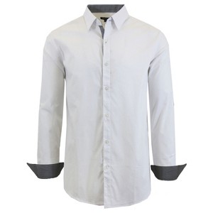 Galaxy By Harvic Men's Long Sleeve Slim-Fit Solid Dress Shirts - 1 of 4