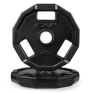 CAP Barbell 25lbs 2" Olympic Pro Rubber Coated Cast Iron Plate 2pc - Black - 1 of 4