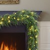 Puleo 9'x10" Pre-Lit Battery-Operated Cedar Garland with Twinkle Rice Lights - 3 of 4