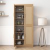 PexFix 36" Modular Sideboard Cabinet with Storage Farmhouse Buffet Cabinet with Rattan Doors for Living Room Kitchen Dining Room Entryway Natural - 4 of 4