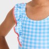 Girls' Small Gingham Printed One Piece Swimsuit - Cat & Jack™ - 3 of 3