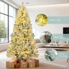 6 FT Snow-Flocked Artificial Christmas Tree Set with Tree, Garland & Wreath–Hinged 861 Branch Tips, 380 Multi-Color LED Lights, 8 Modes Holiday Décor - 2 of 4