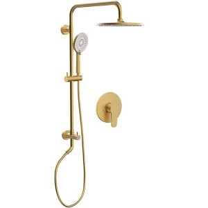YAWWALK 10" Rainfall Shower System with Handheld Spray, Wall Mount, Pressure-Balanced Valve - 1 of 1