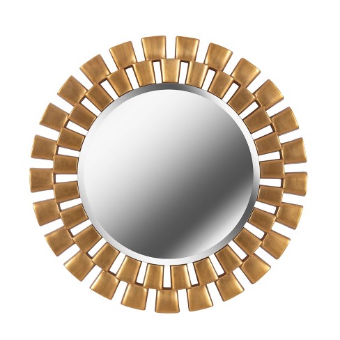 36 Dia Marlowe Round Decorative Wall Mirror Gold