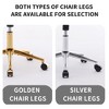TiramisuBest Khaki Velvet Office Chair with Golden Base, Memory Foam & Ergonomic Design - 4 of 4