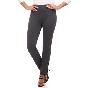 Rekucci Women's Secret Figure Pull On Knit Slim Straight Leg Pant with Wide Waist - 1 of 4