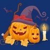 Women's Design By Humans Halloween Witch Pumpkins With Bats By VectorVillain Racerback Tank Top - 2 of 3