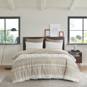 Gulches King/Cal King 3 Piece Cotton Duvet Cover Set with Chenille Tufting - 1 of 4