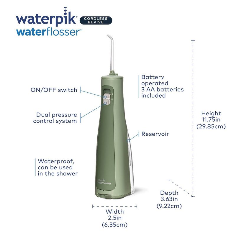 Waterpik Cordless Revive Portable Battery Operated Water Flosser, 6 of 19