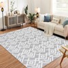 Machine Washable 6x9 Vintage Rug Ultra-Soft Low Pile Oriental Carpet Living Room Rug Foldable Floral Distressed Rugs for Bedroom Dorm - 2 of 4