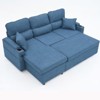 Aukfa Convertible Pull Out Sofa Bed, L-Shaped Sectional Sofa with USB Ports/Cup Holders/Storage Chaise for Living Room/Bedroom - 2 of 4