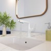 CASAINC Deck Mounted Single Hole 1 Handle Mid-Arc Bathroom Sink Faucet with Pull Down Sprayer, Matte White - 3 of 4