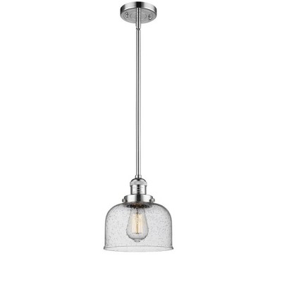 Bell - 1 Light Stem Hung Mini Pendant In Industrial Style-10 Inches Tall and 8 Inches Wide