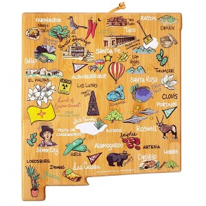 Totally Bamboo New Mexico Fish Kiss Cutting Board: Lightweight Bamboo, Multicolored, 11.75" x 13.5", Hand Wash - 1 of 4