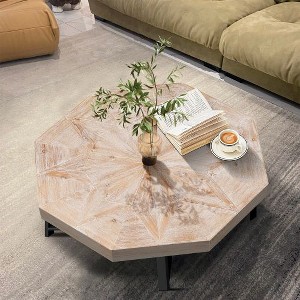 CENGHU Modern Farmhouse Coffee Table, Living Room Center Table with Storage Shelf, Tea Table, Side Table for Dining Room, Bedroom - 1 of 4