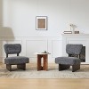 [Black+Grey Set of 2] Modern lounge chair with polyester fabric and sturdy wooden base, simple design, stylish and comfortable. - 2 of 4