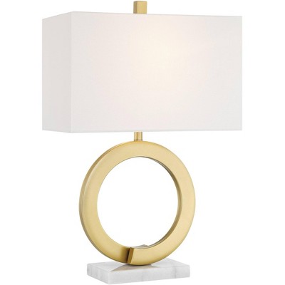 360 Lighting Bryce 24 3/4" High Ring Modern Table Lamp Gold Finish Metal Single White Shade Living Room Bedroom Bedside Nightstand House Office