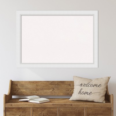 Blanco White Wood Framed Large Cork Bulletin Board