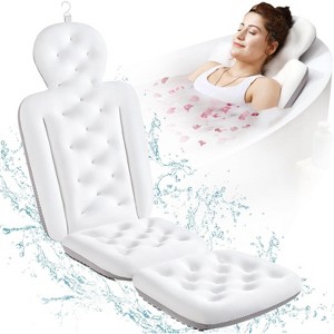 Full Body Bath Pillow for Bathtub, Thick Tub Cushion with Laundry Bag for Head, Neck, Shoulder and Back Support - 1 of 4