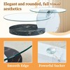 Maggift Patio End Tables, Glass Top Round Coffee Table, Double Layer Design, Suitable for Living Room, Patio, Bedroom, Black, 47"*29.5"*16.7" - 4 of 4