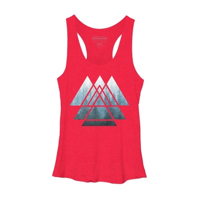 Women's Design By Humans Misty Forest Sacred Geometry By Maryedenoa Racerback Tank Top