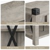 Record Player Stand with Storage, Farmhouse Turntable Stand Table with Sturdy Frame - 2 of 4